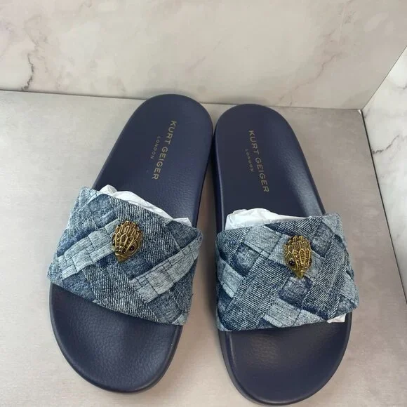 KURT GEIGER DENIM SLIDES 8.5 - Picture 3 of 12